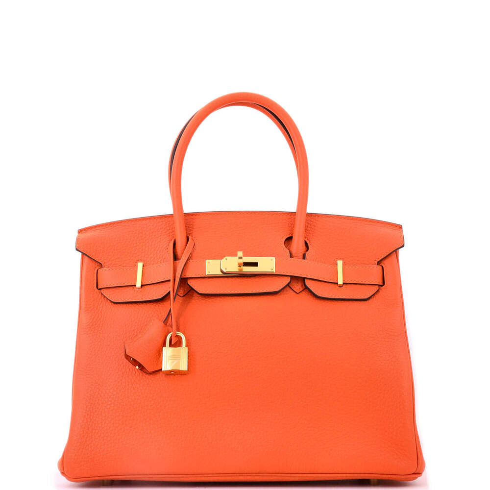 Hermes Birkin 30 Orange Clemence with Gold Hardware